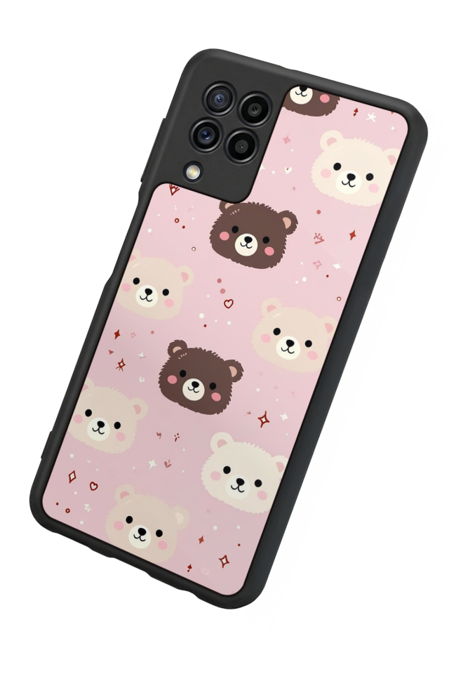 Samsung Galaxy M32 Uyumlu Ayı Tasarımlı Glossy Premium Kılıf