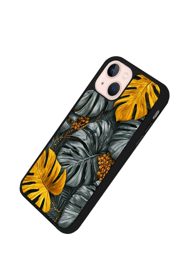 iPhone 14 Plus Uyumlu Botanik Tasarımlı Glossy Premium Kılıf