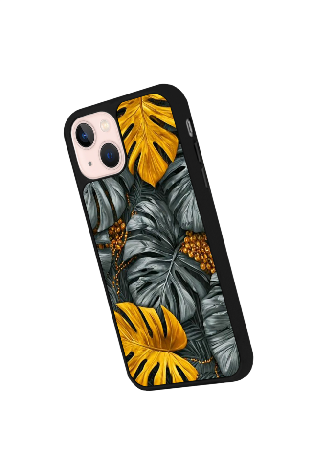iPhone 14 Plus Uyumlu Botanik Tasarımlı Glossy Premium Kılıf