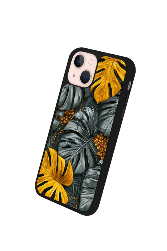 iPhone 14 Plus Uyumlu Botanik Tasarımlı Glossy Premium Kılıf