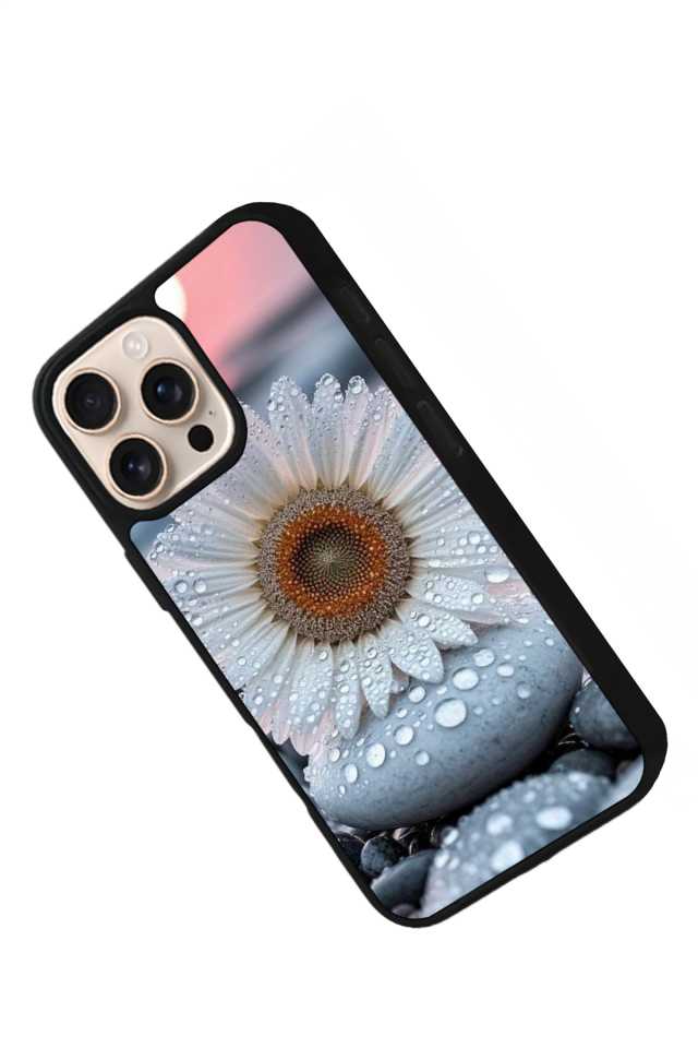 iPhone 15 Pro Uyumlu Cicek Tasarımlı Glossy Premium Kılıf