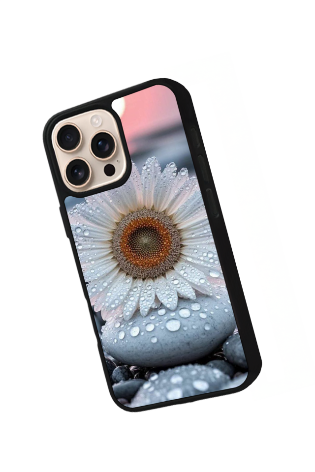 iPhone 15 Pro Uyumlu Cicek Tasarımlı Glossy Premium Kılıf