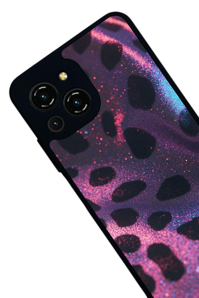 Reeder S23 Pro Max Uyumlu Hologram Leopar Tasarımlı Glossy Premium Kılıf