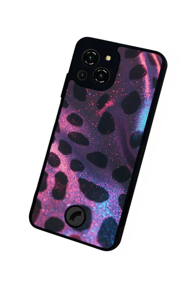 Reeder S23 Pro Max Uyumlu Hologram Leopar Tasarımlı Glossy Premium Kılıf