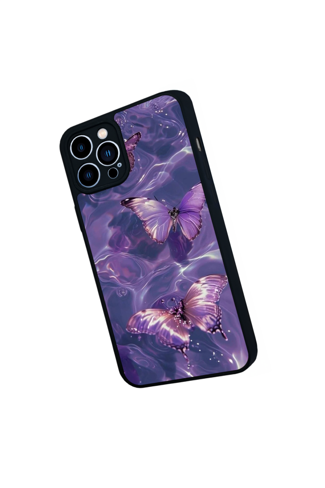 iPhone 13 Pro Max Uyumlu Kelebek Tasarımlı Glossy Premium Kılıf