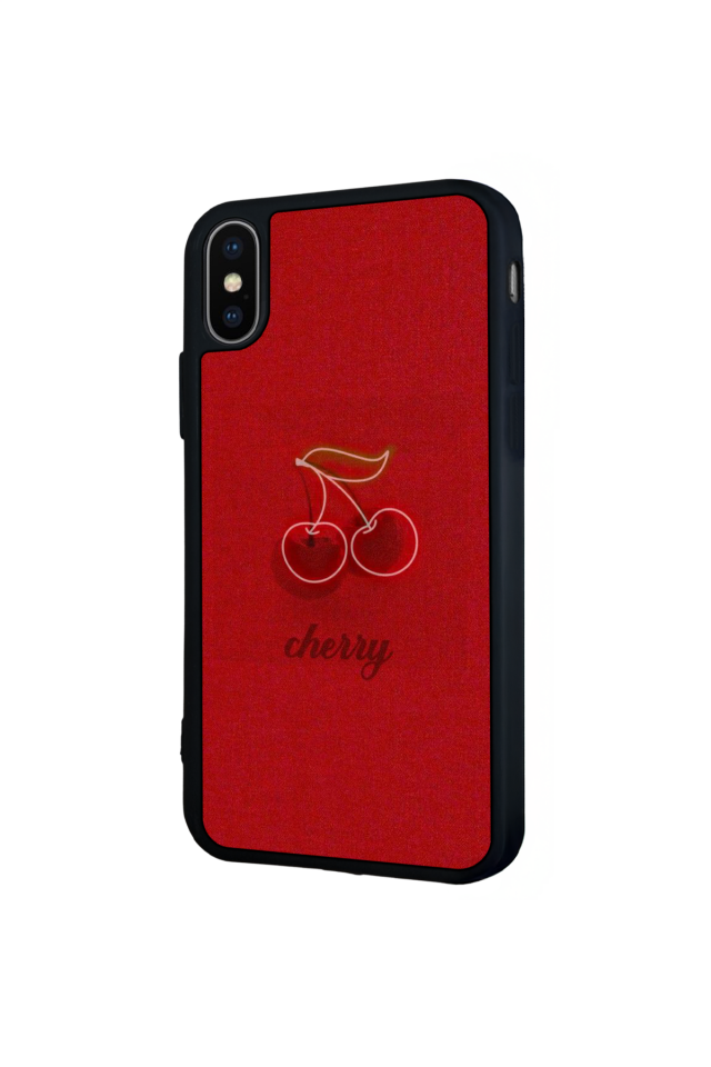 iPhone X/ XS Uyumlu Kiraz Tasarımlı Glossy Premium Kılıf