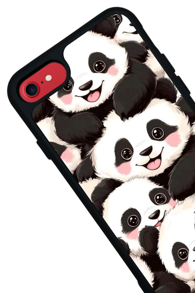 iPhone 7 Uyumlu Panda Tasarımlı Glossy Premium Kılıf