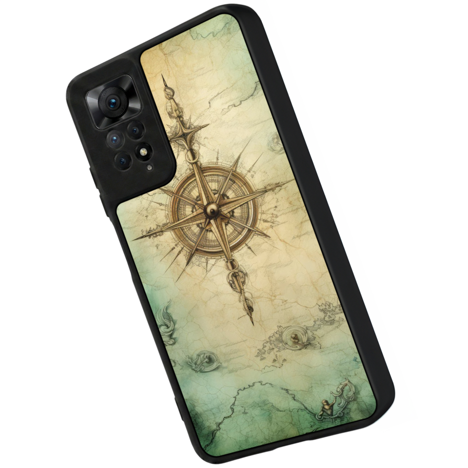 Xiaomi Redmi Note 11 Pro Uyumlu Pusula Tasarımlı Glossy Premium Kılıf