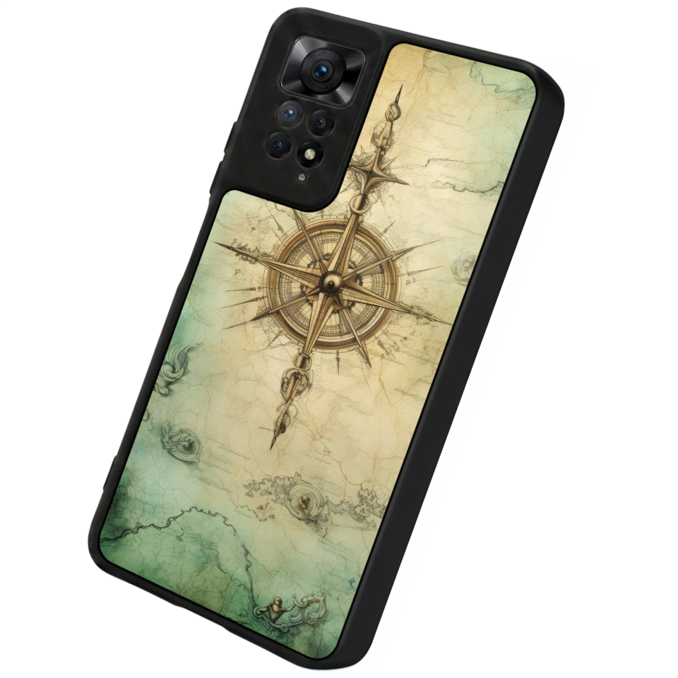 Xiaomi Redmi Note 11 Pro Uyumlu Pusula Tasarımlı Glossy Premium Kılıf