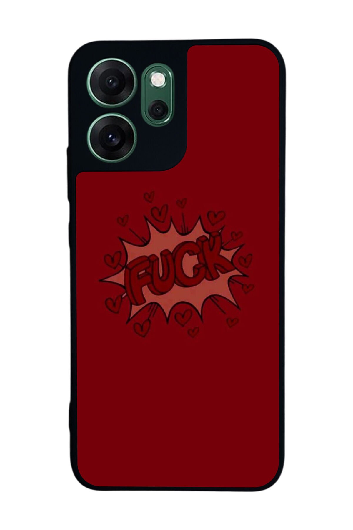 Oppo Reno 14F Uyumlu Kalp Love Tasarımlı Glossy Premium Kılıf