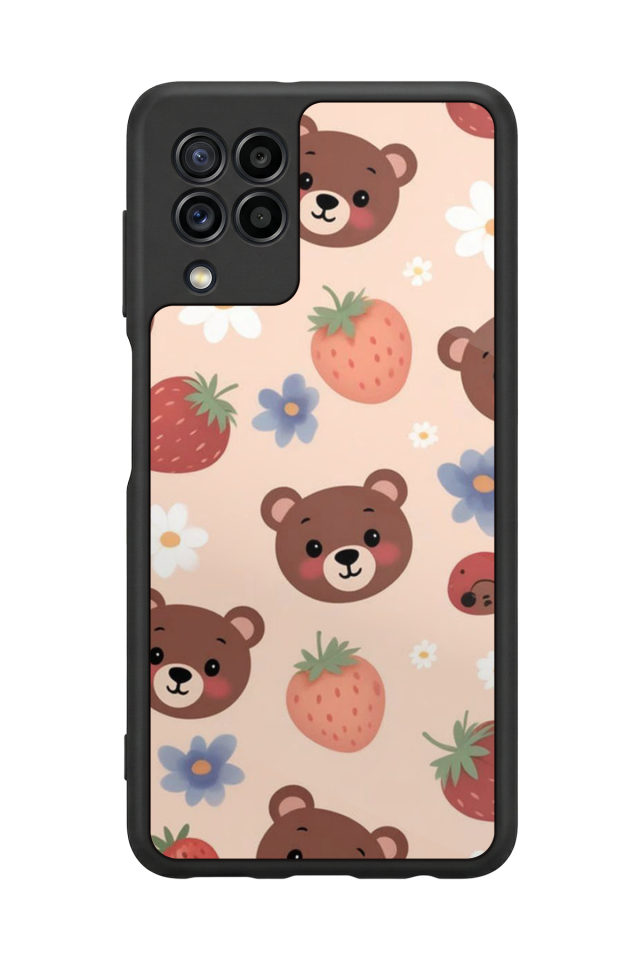 Samsung Galaxy M32 Uyumlu Ayı Tasarımlı Glossy Premium Kılıf