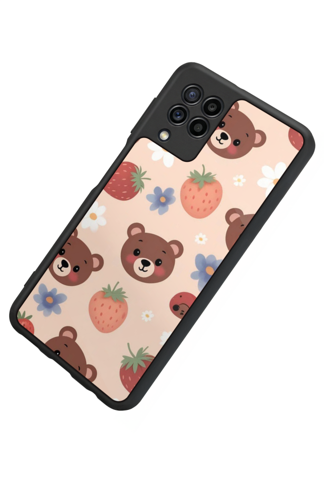 Samsung Galaxy M32 Uyumlu Ayı Tasarımlı Glossy Premium Kılıf