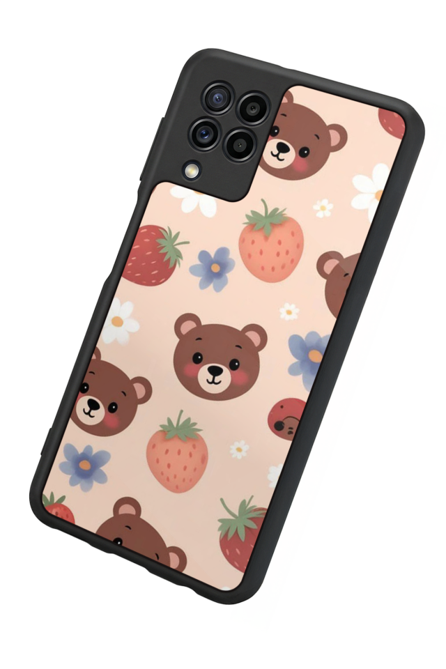 Samsung Galaxy M32 Uyumlu Ayı Tasarımlı Glossy Premium Kılıf