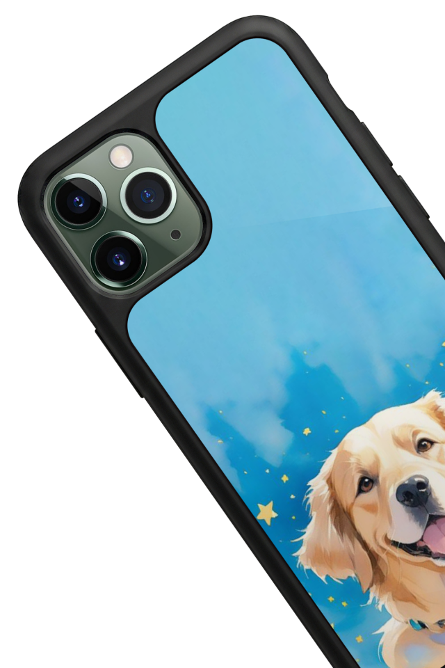 iPhone 11 Pro Uyumlu Golden Kopek Tasarımlı Glossy Premium Kılıf