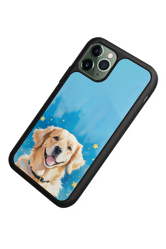 iPhone 11 Pro Uyumlu Golden Kopek Tasarımlı Glossy Premium Kılıf