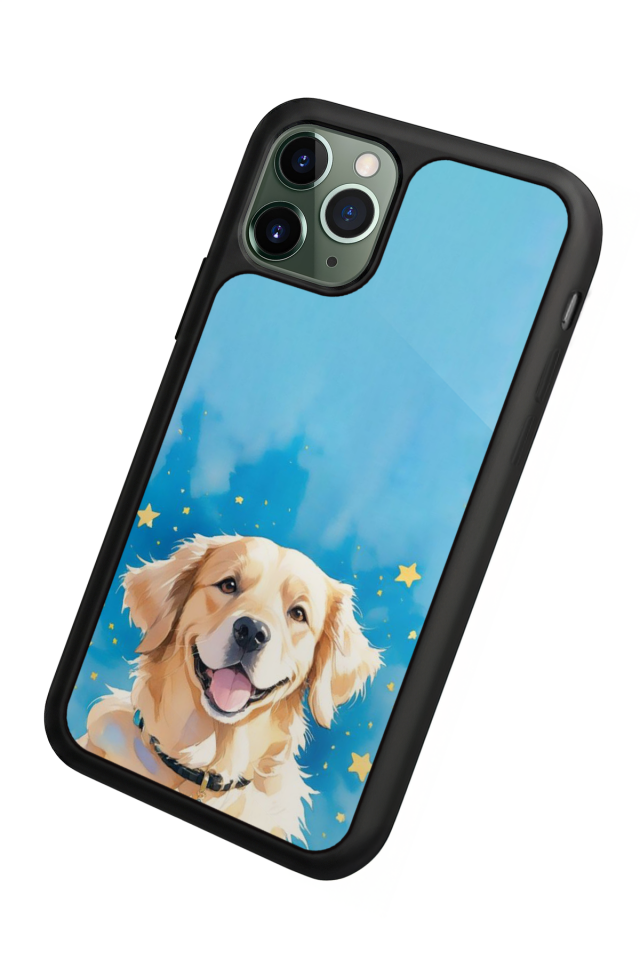 iPhone 11 Pro Uyumlu Golden Kopek Tasarımlı Glossy Premium Kılıf