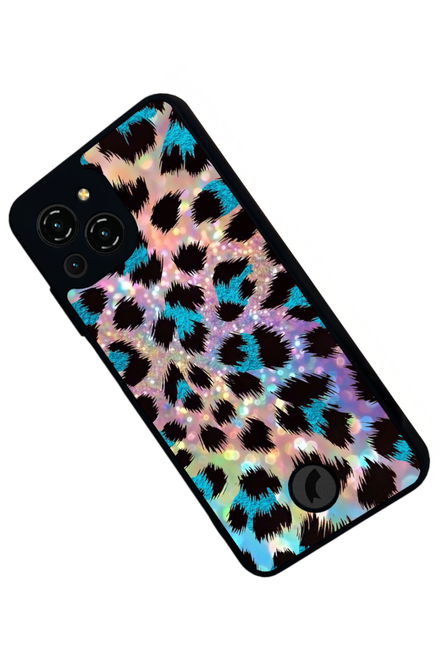 Reeder S23 Pro Max Uyumlu Hologram Leopar Tasarımlı Glossy Premium Kılıf