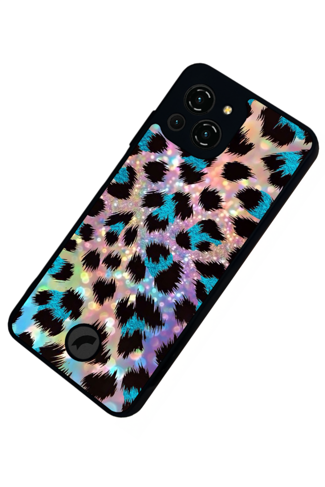 Reeder S23 Pro Max Uyumlu Hologram Leopar Tasarımlı Glossy Premium Kılıf