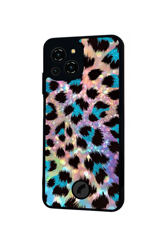 Reeder S23 Pro Max Uyumlu Hologram Leopar Tasarımlı Glossy Premium Kılıf