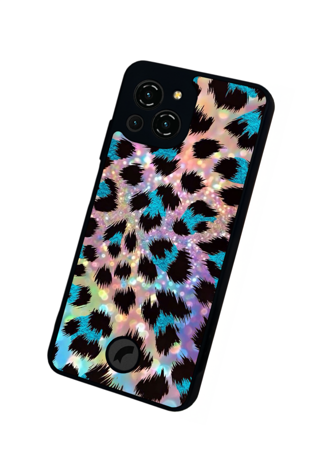 Reeder S23 Pro Max Uyumlu Hologram Leopar Tasarımlı Glossy Premium Kılıf