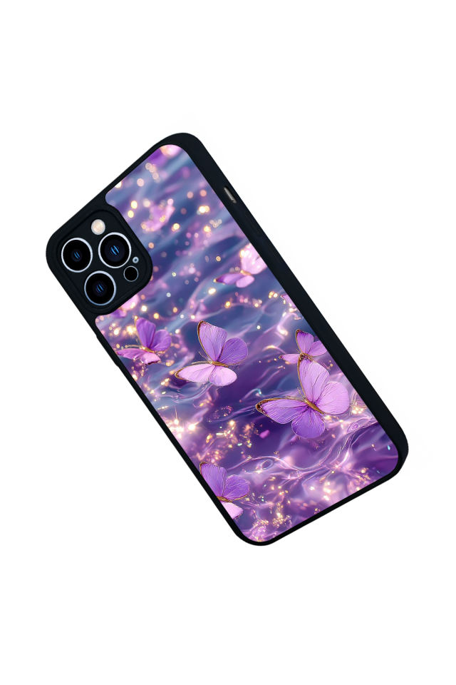 iPhone 13 Pro Max Uyumlu Kelebek Tasarımlı Glossy Premium Kılıf
