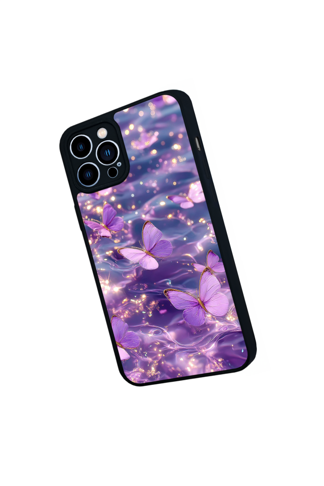 iPhone 13 Pro Max Uyumlu Kelebek Tasarımlı Glossy Premium Kılıf
