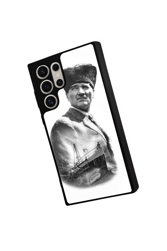 Samsung Galaxy S22 Ultra Uyumlu Mustafa Kemal Ataturk Tasarımlı Glossy Premium Kılıf