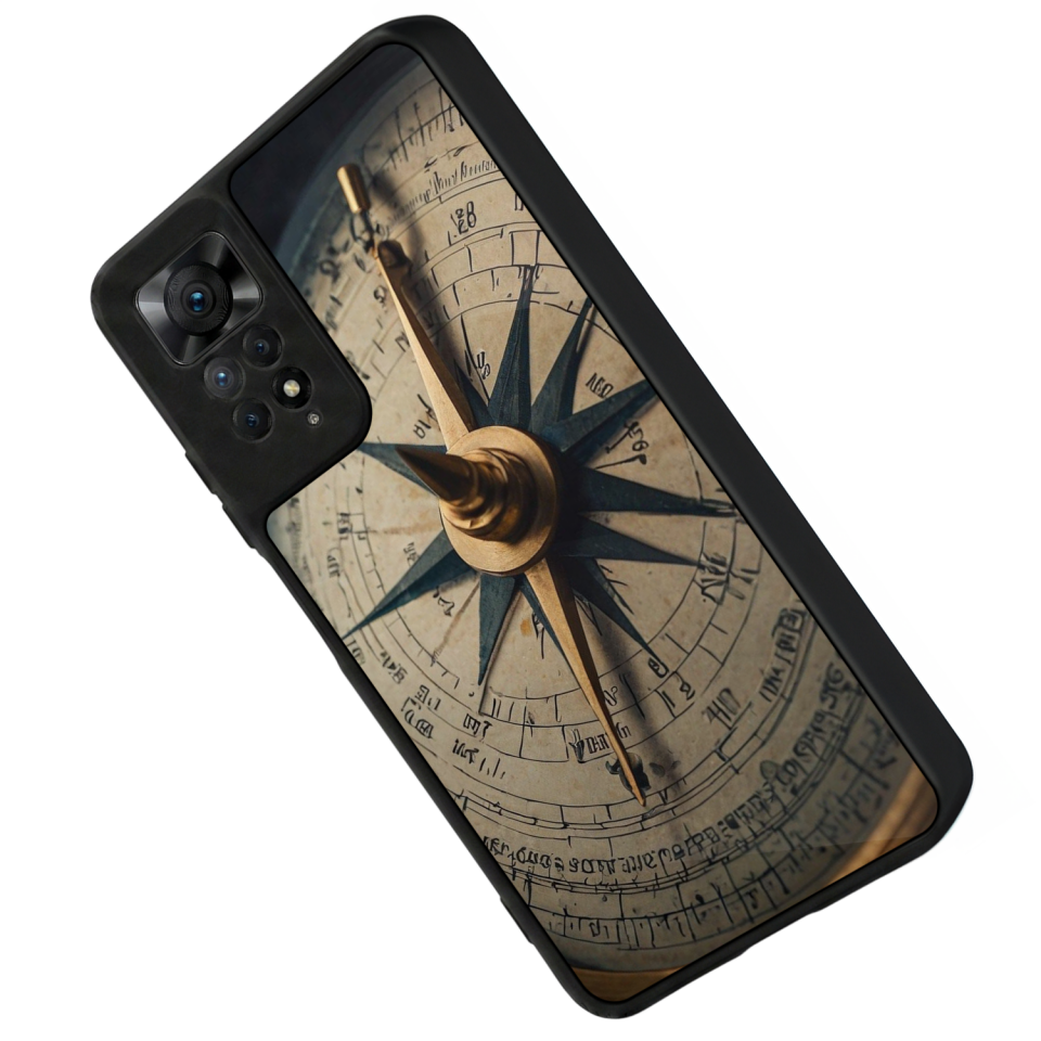 Xiaomi Redmi Note 11 Pro Uyumlu Pusula Tasarımlı Glossy Premium Kılıf