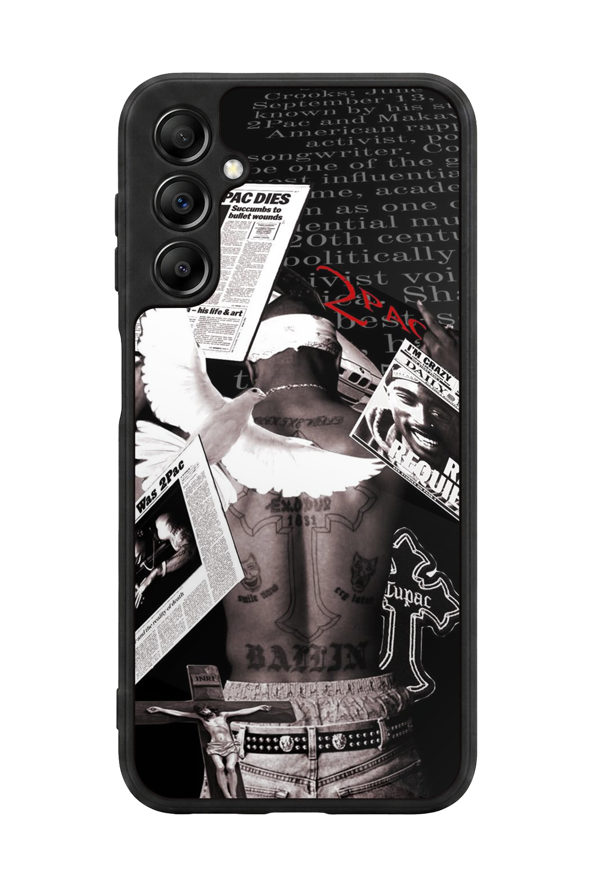 Samsung Galaxy A14 Uyumlu Tupac Tasarımlı Glossy Premium Kılıf