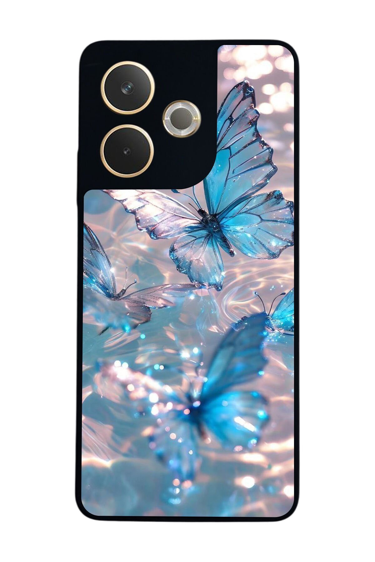 Oppo A5 Pro Uyumlu Kelebek Tasarımlı Glossy Premium Kılıf