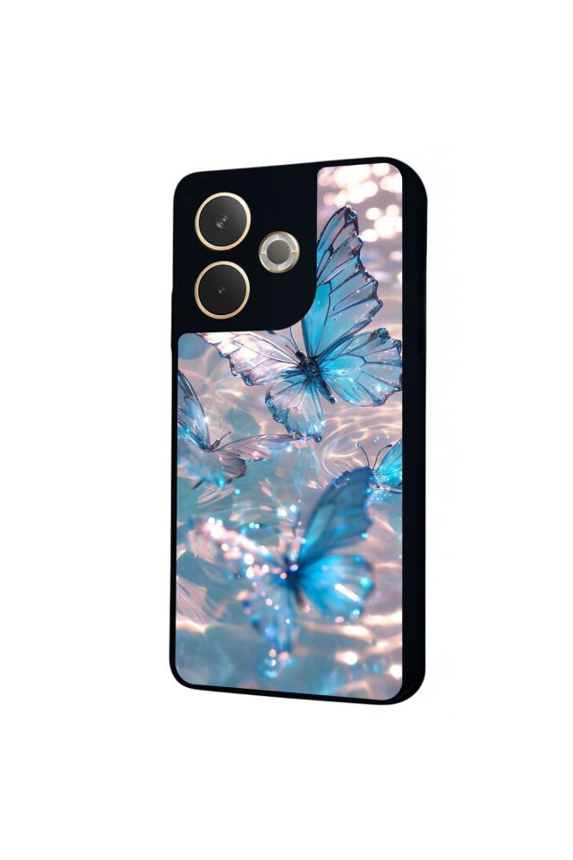 Oppo A5 Pro Uyumlu Kelebek Tasarımlı Glossy Premium Kılıf