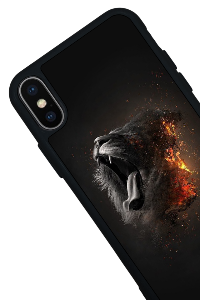 iPhone XS Max Uyumlu Aslan Tasarımlı Glossy Premium Kılıf