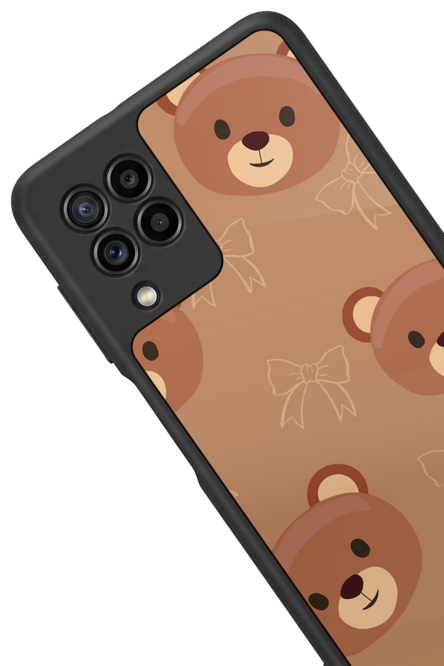 Samsung Galaxy M32 Uyumlu Ayı Tasarımlı Glossy Premium Kılıf