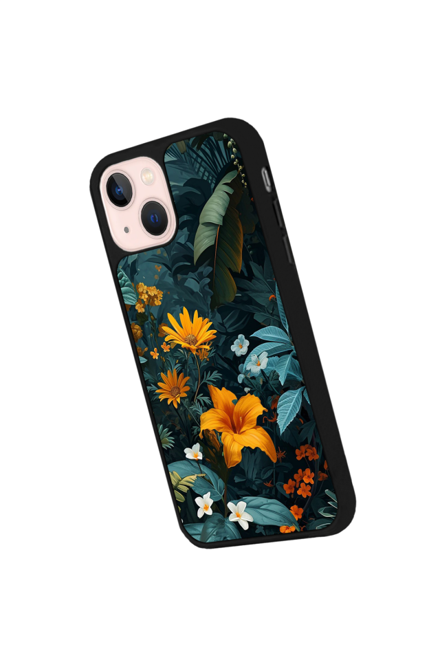 iPhone 14 Plus Uyumlu Botanik Tasarımlı Glossy Premium Kılıf