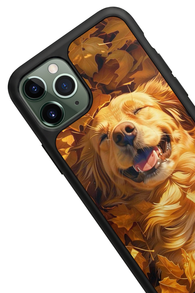 iPhone 11 Pro Uyumlu Golden Kopek Tasarımlı Glossy Premium Kılıf