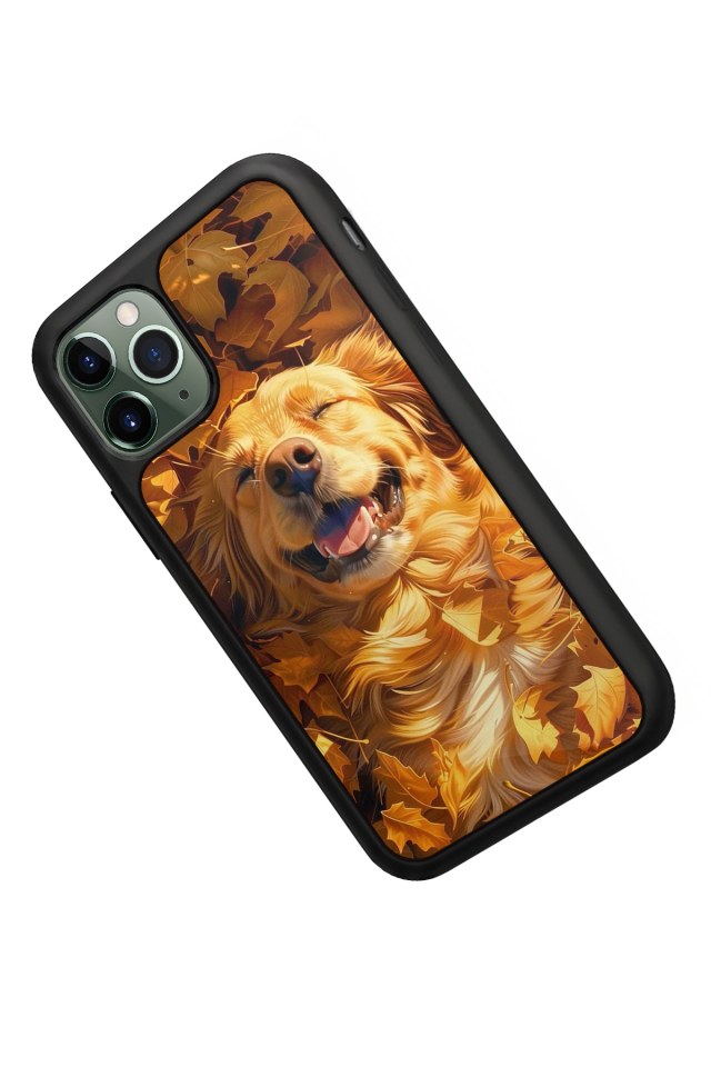 iPhone 11 Pro Uyumlu Golden Kopek Tasarımlı Glossy Premium Kılıf