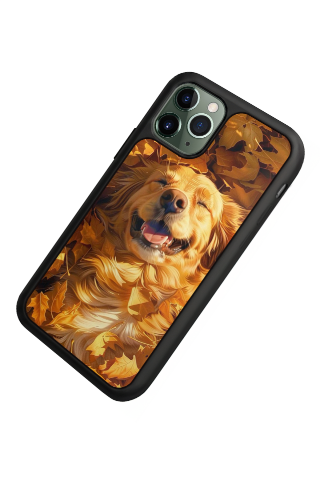 iPhone 11 Pro Uyumlu Golden Kopek Tasarımlı Glossy Premium Kılıf