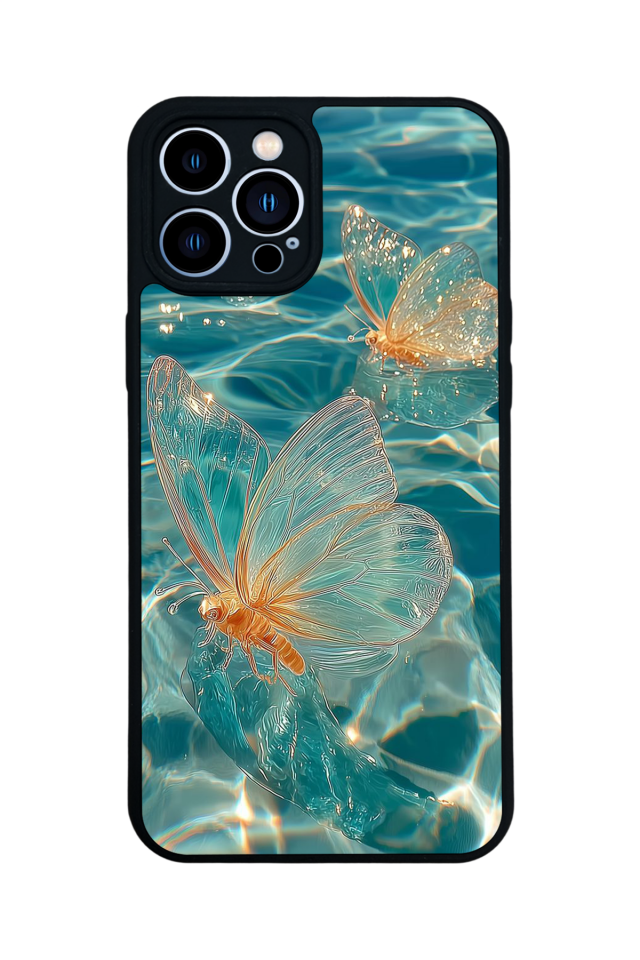 iPhone 13 Pro Max Uyumlu Kelebek Tasarımlı Glossy Premium Kılıf