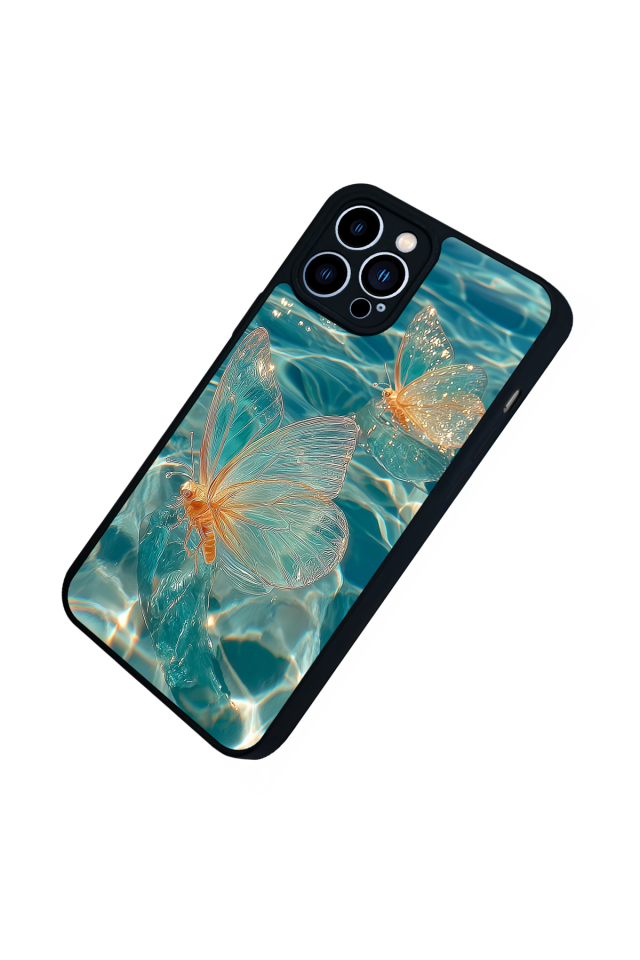 iPhone 13 Pro Max Uyumlu Kelebek Tasarımlı Glossy Premium Kılıf