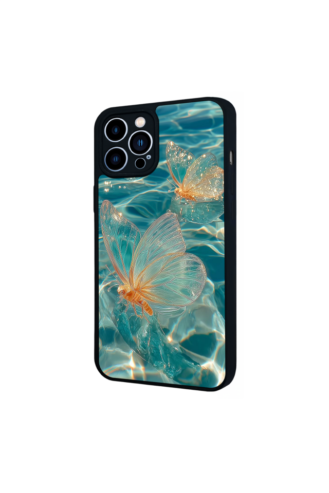 iPhone 13 Pro Max Uyumlu Kelebek Tasarımlı Glossy Premium Kılıf