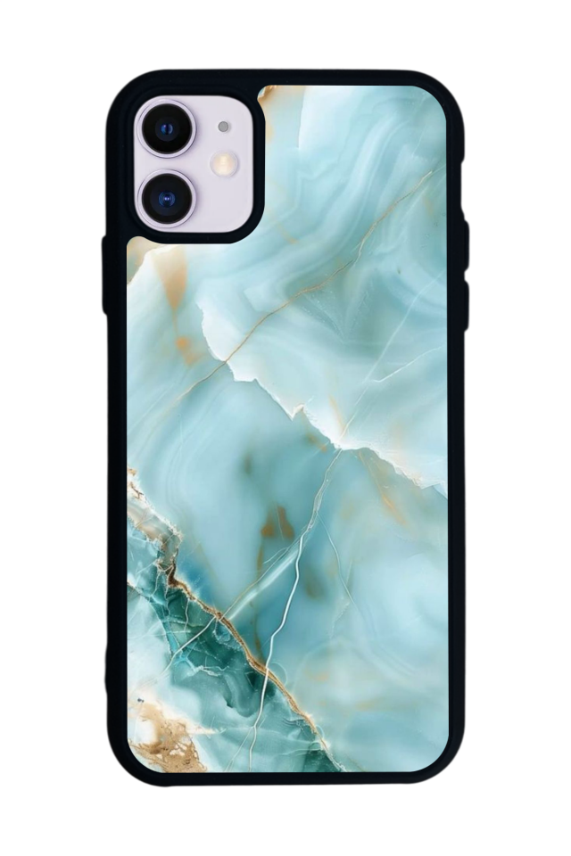 iPhone 11 Uyumlu Mermer Marble Tasarımlı Glossy Premium Kılıf