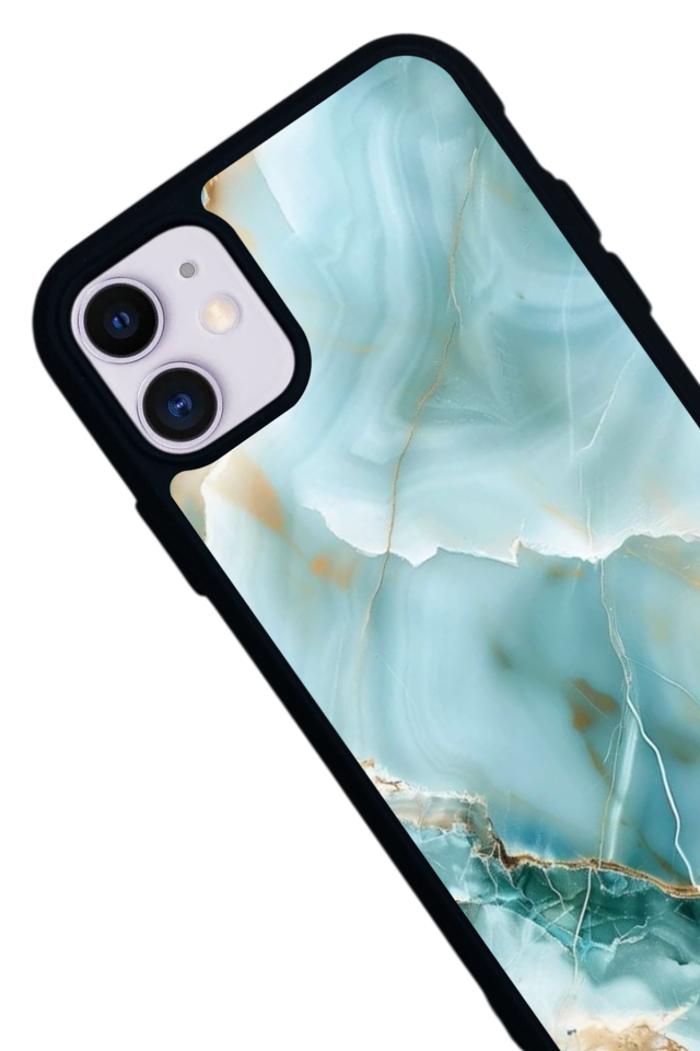 iPhone 11 Uyumlu Mermer Marble Tasarımlı Glossy Premium Kılıf