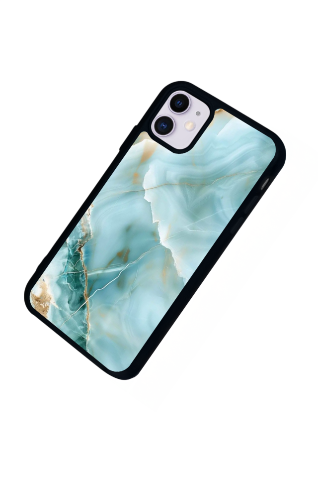 iPhone 11 Uyumlu Mermer Marble Tasarımlı Glossy Premium Kılıf
