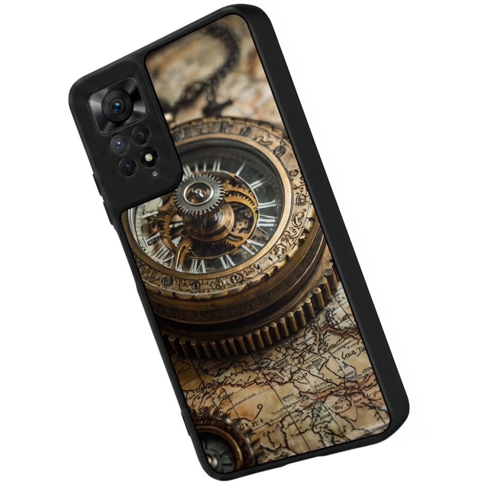 Xiaomi Redmi Note 11 Pro Uyumlu Pusula Tasarımlı Glossy Premium Kılıf