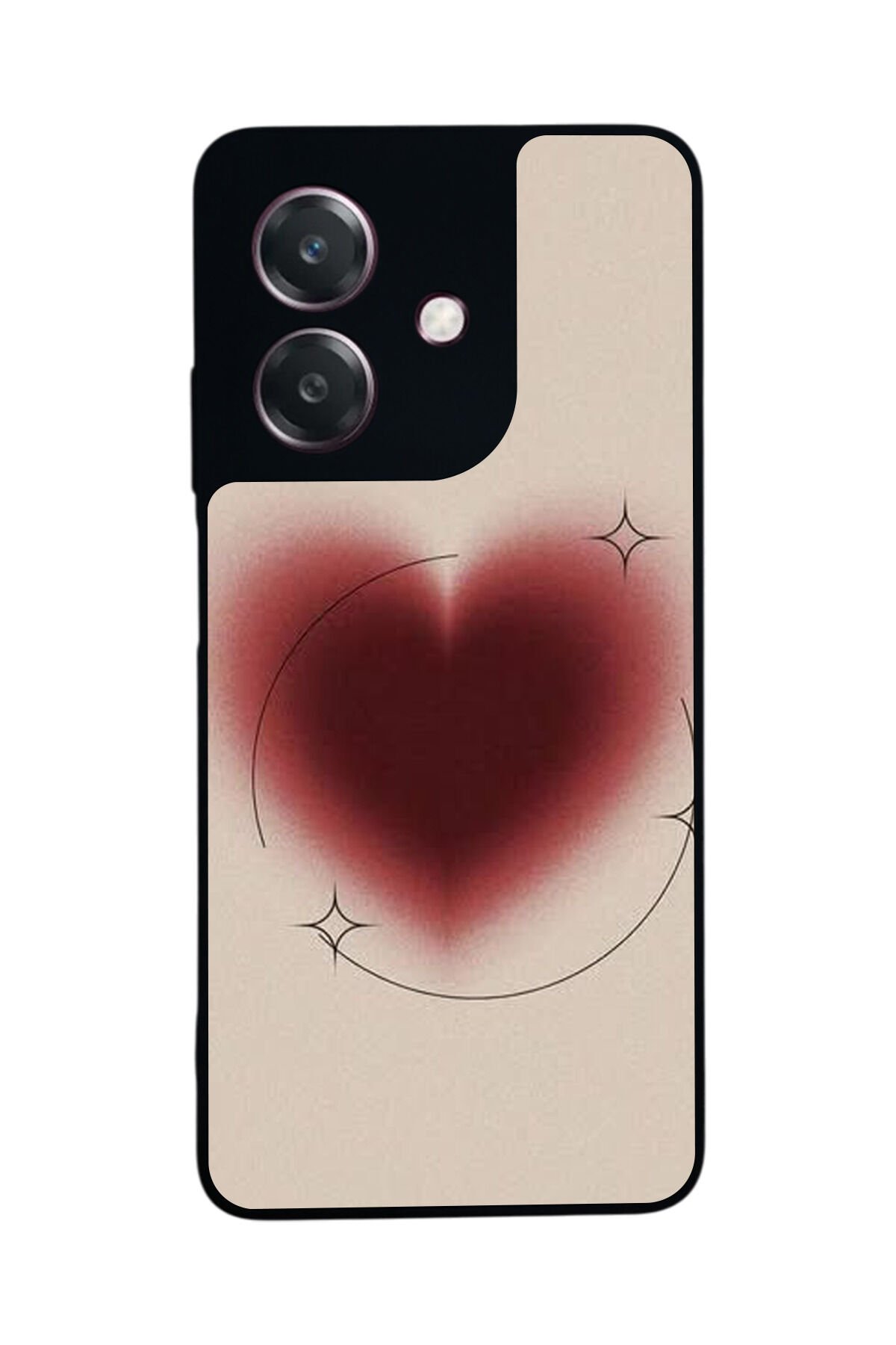 Oppo A3 5G Uyumlu Kalp Love Tasarımlı Glossy Premium Kılıf