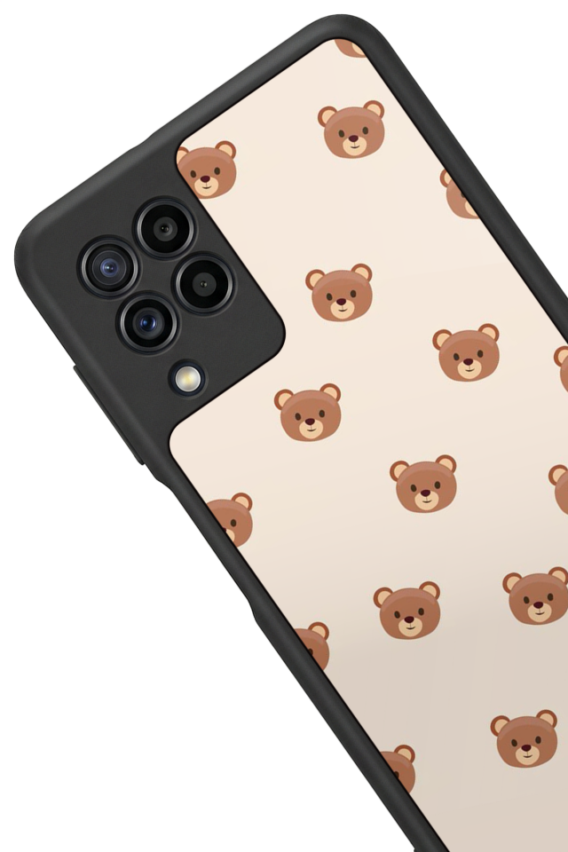 Samsung Galaxy M32 Uyumlu Ayı Tasarımlı Glossy Premium Kılıf