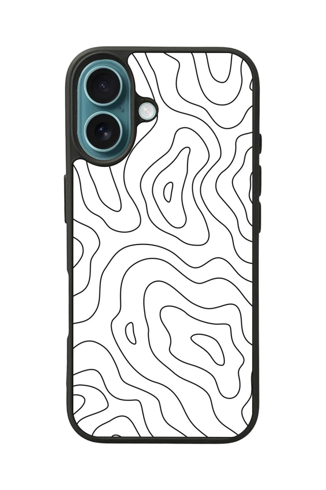iPhone 16 Uyumlu Çizgi Sanatı Tasarımlı Glossy Premium Kılıf