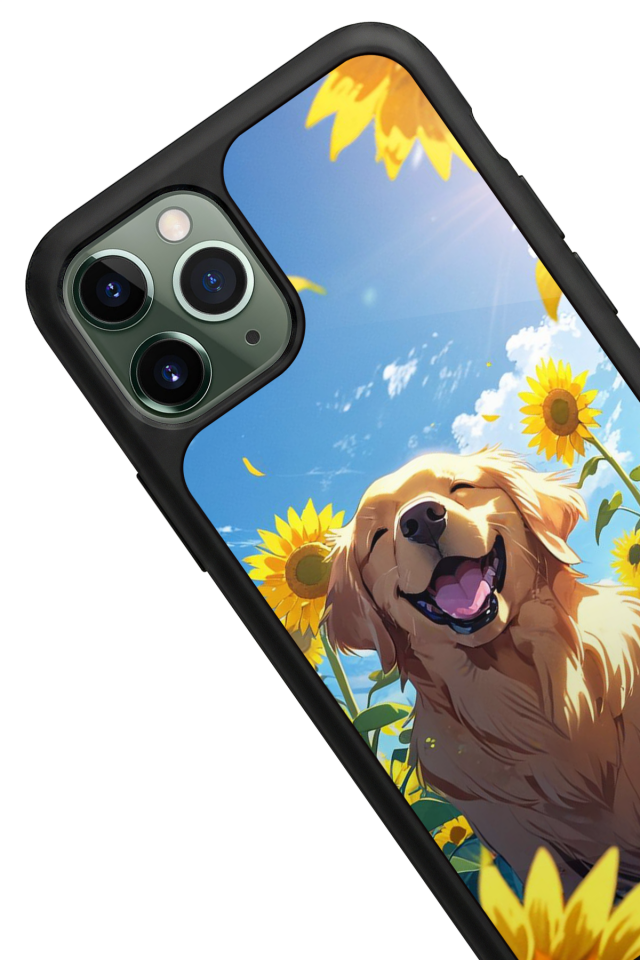 iPhone 11 Pro Uyumlu Golden Kopek Tasarımlı Glossy Premium Kılıf