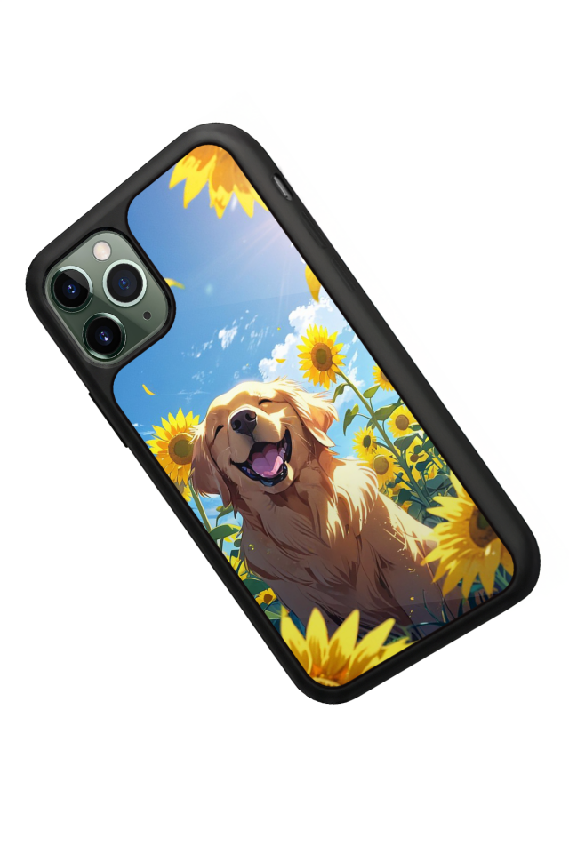 iPhone 11 Pro Uyumlu Golden Kopek Tasarımlı Glossy Premium Kılıf