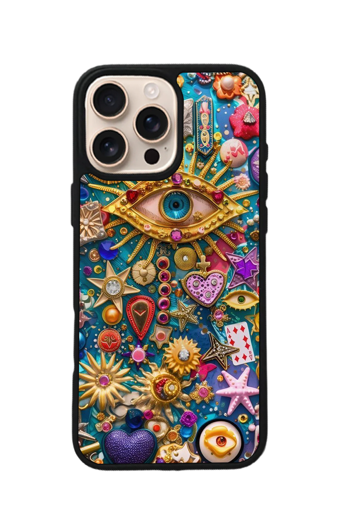 iPhone 15 Pro Max Uyumlu Göz Tasarımlı Glossy Premium Kılıf